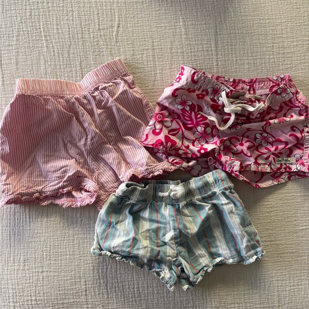3-Pack Girls 3T Board short & Striped Summer Shorts